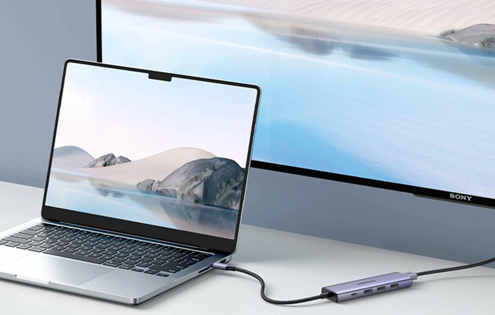 USB hub Ugreen CM511 (UGR1678) 5-në-1, USB-C në HDMI 4K@30Hz + 3x USB-A 3.2 Gen1 5Gbps + USB-C PD 100W, argjendtë