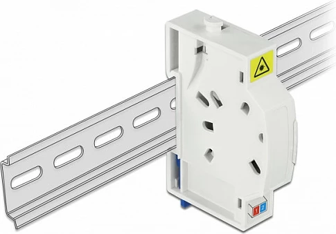 Kuti lidhëse fibër optike DeLOCK për DIN Rail, 2x SC Simplex ose LC Duplex, e bardhë