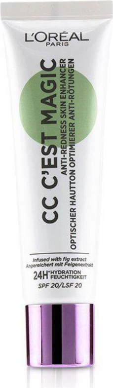 Krem  pudër CC C'est Magic L'oreal Paris, Anti-Redness Skin Enhancer, 30ml