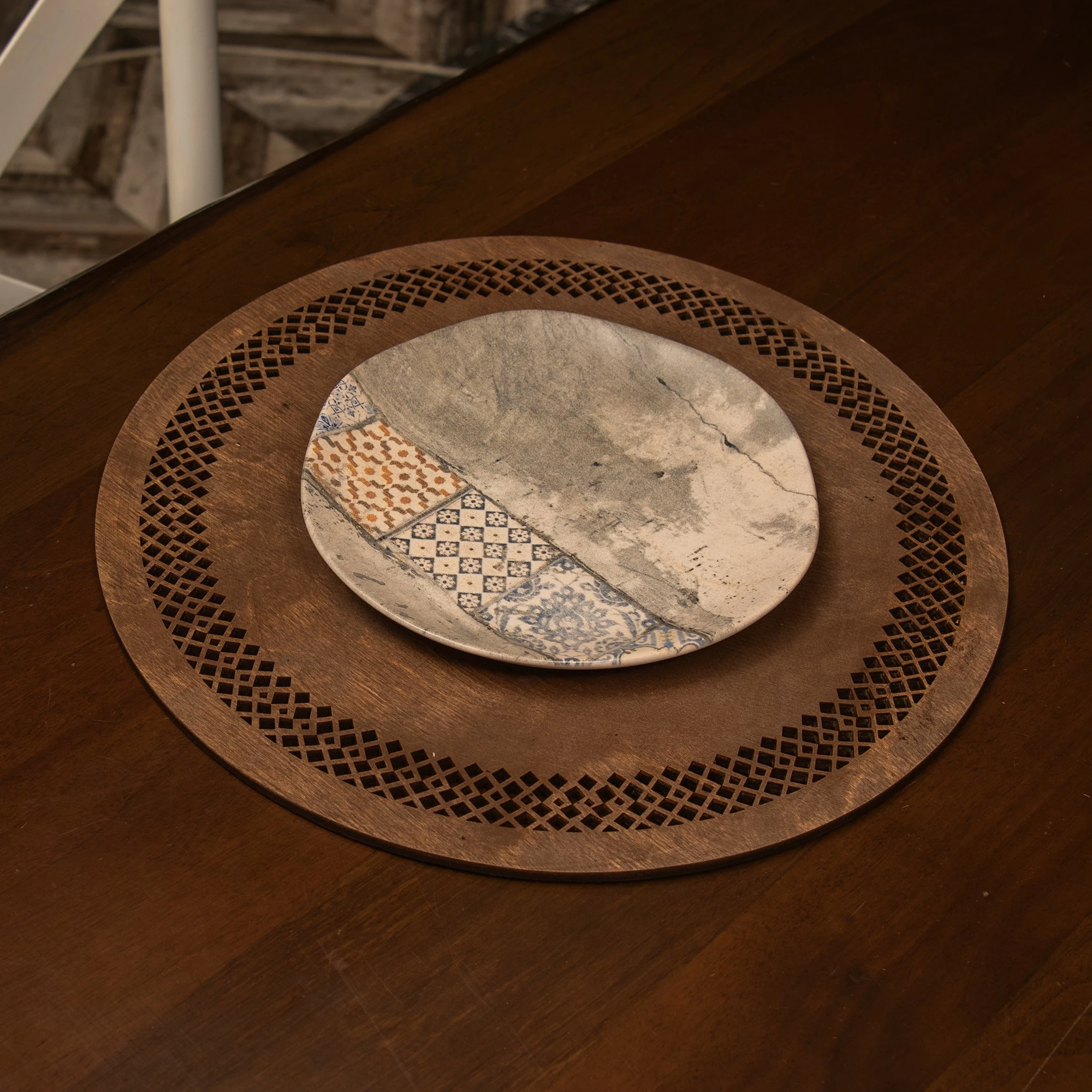 Set nënshimesh druri për tavolinë (6 copë), Hermia, Selçuk - ngjyrë wenge
