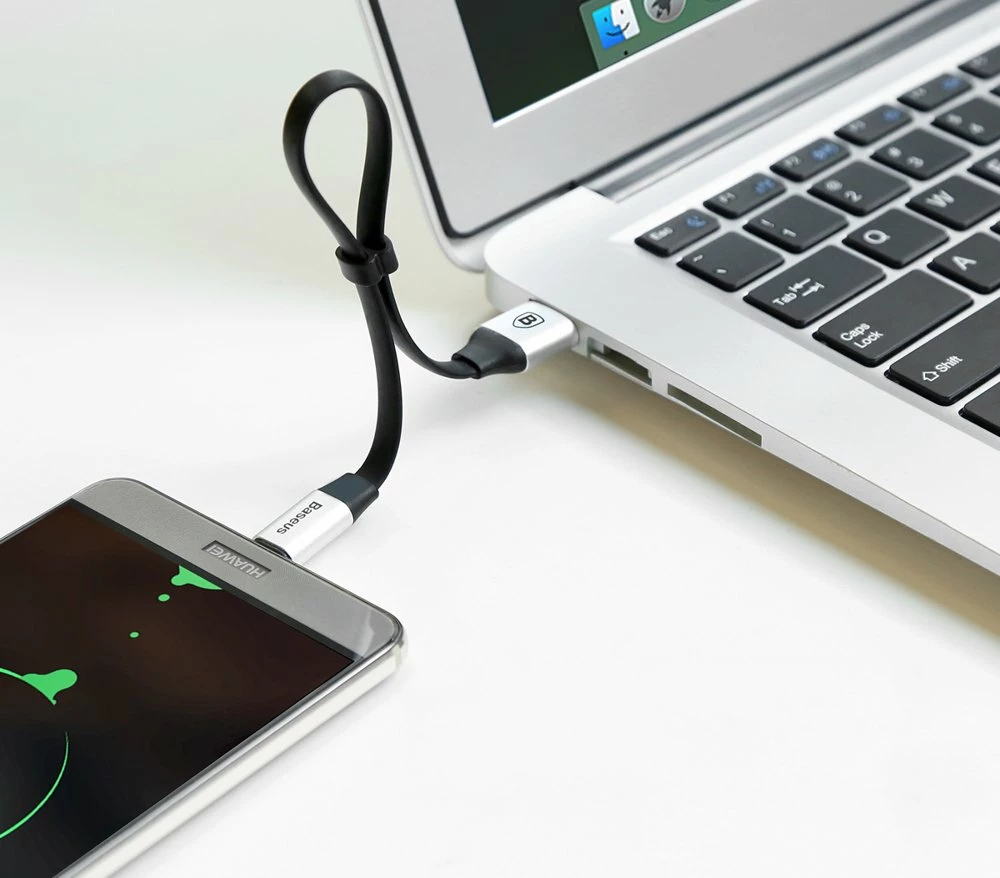 Kabllo Baseus Nimble CATMBJ-01, USB në USB-C, 0.23m, e zezë