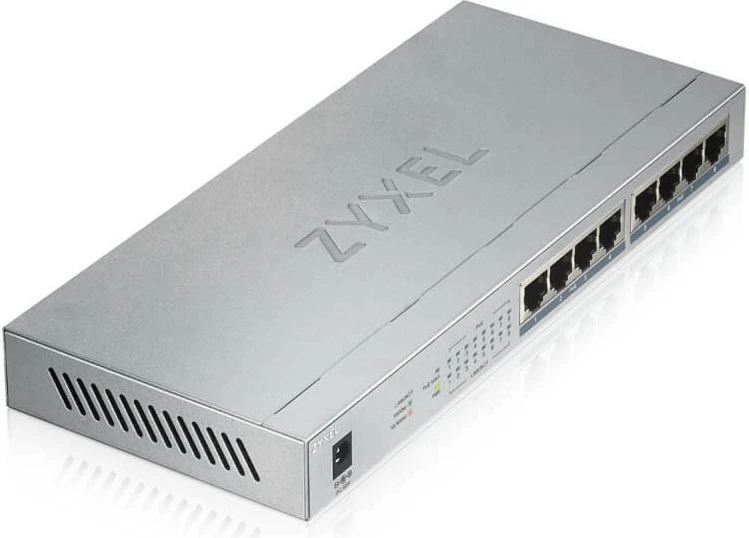 Switch Zyxel GS1008HP, Unmanaged, Gigabit Ethernet, PoE, Gri