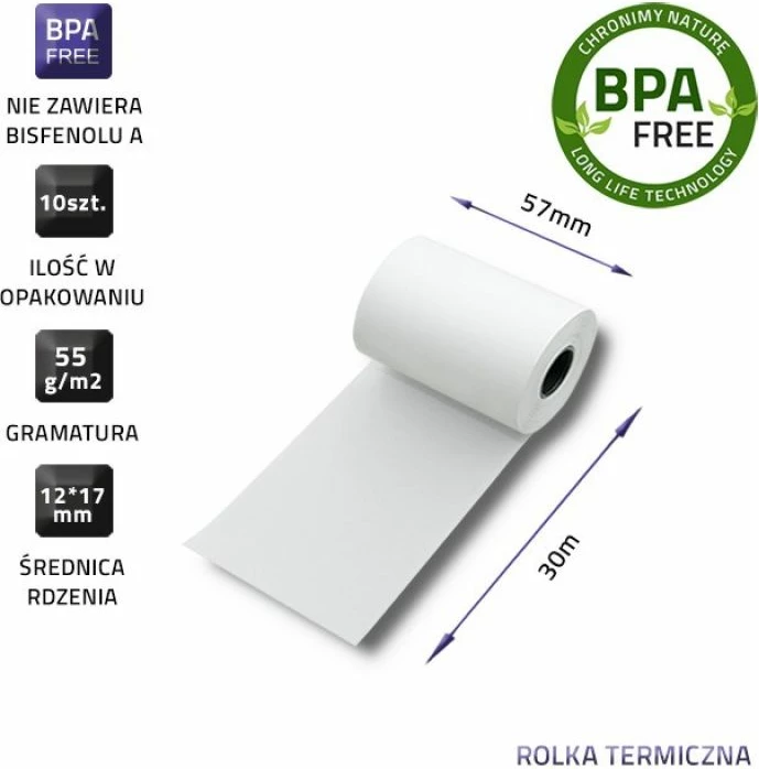 Letra termike Qoltec 57x30, set 10 copë, të bardha
