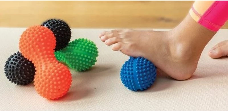 Rolo për Masazh dhe Rehabilitim Tullo Duoball 15.5 cm, i Gjelbër