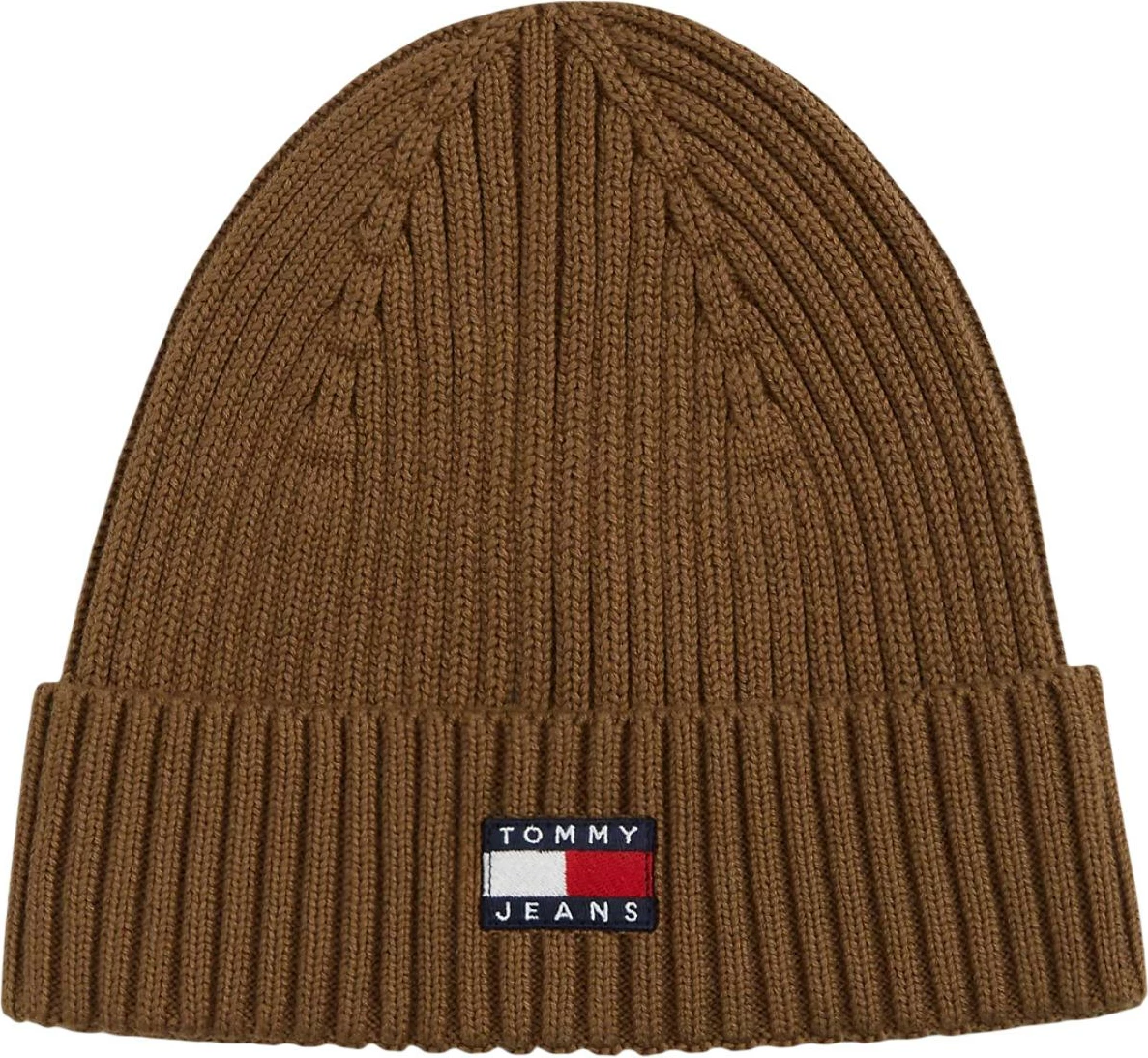 Kapelë beanie për meshkuj Tommy Hilfiger TJM Heritage Core AM0AM13669, ngjyrë baltë