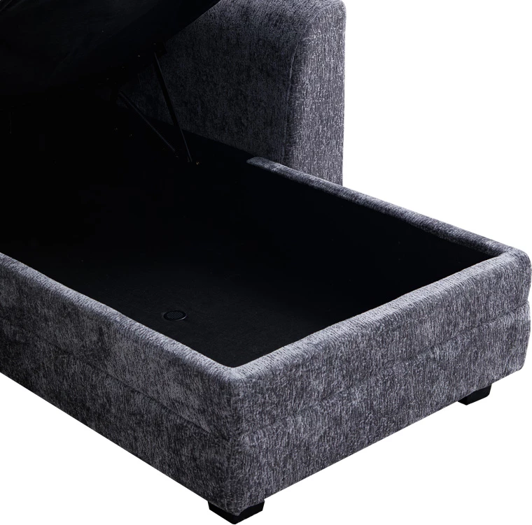 Këndare Comfie me hapësirë magazinimi, ngjyrë gri e errët, 267x159x97cm