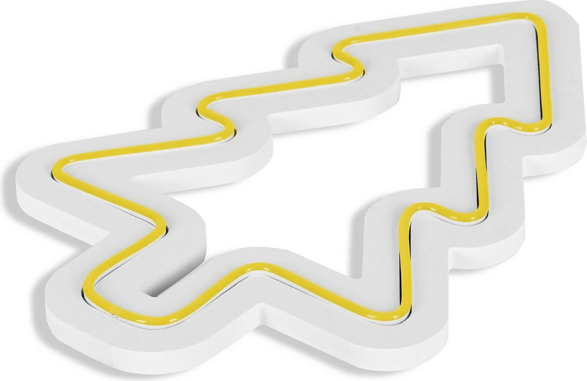 Dritë dekorative plastike LED, formë bredhi, ngjyrë e verdhë, Wallity, 21x30x2 cm