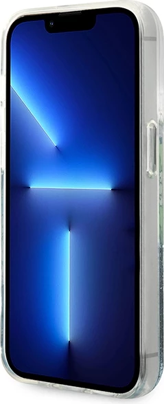 Mbështjellës Guess Flower Liquid Glitter për iPhone 14 Pro Max, Gjelbër