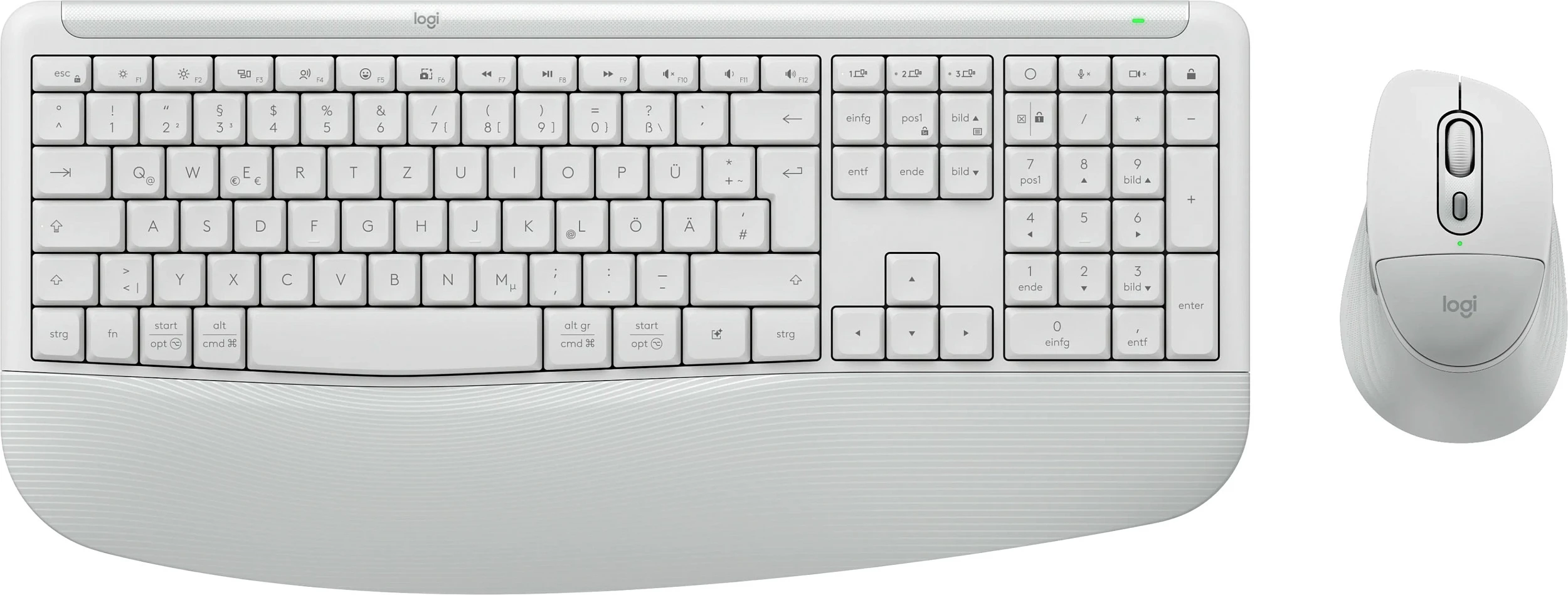 Set tastierë dhe maus Logitech Signature Comfort Plus MK880, QWERTZ, off-white