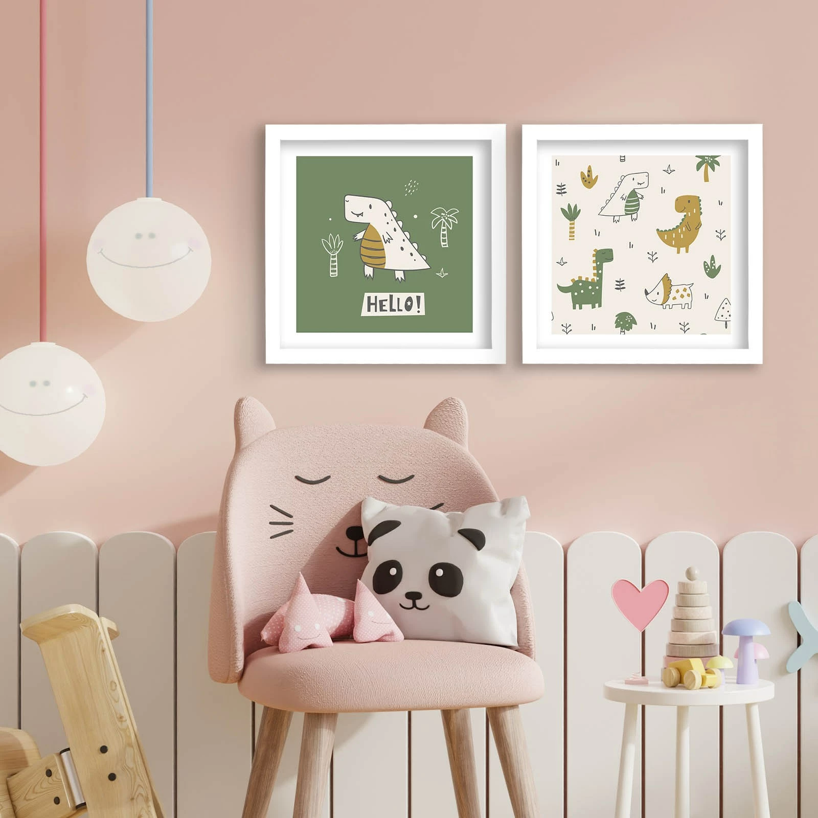 Piktura dekorative me kornizë MDF (2 copë), Wallity, 2P3333BCT-011