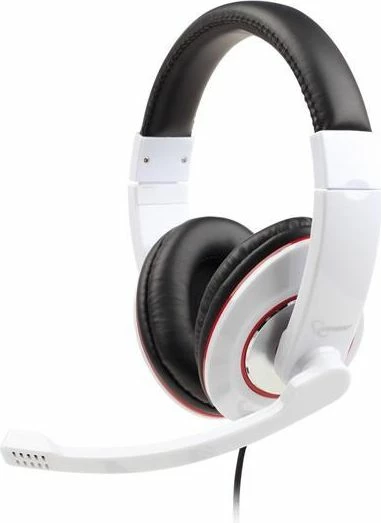 Kufje Gembird MHS-U-001 (MHS001GW) USB me mikrofon, on-ear, kabllo 2 m, bardhë-zi