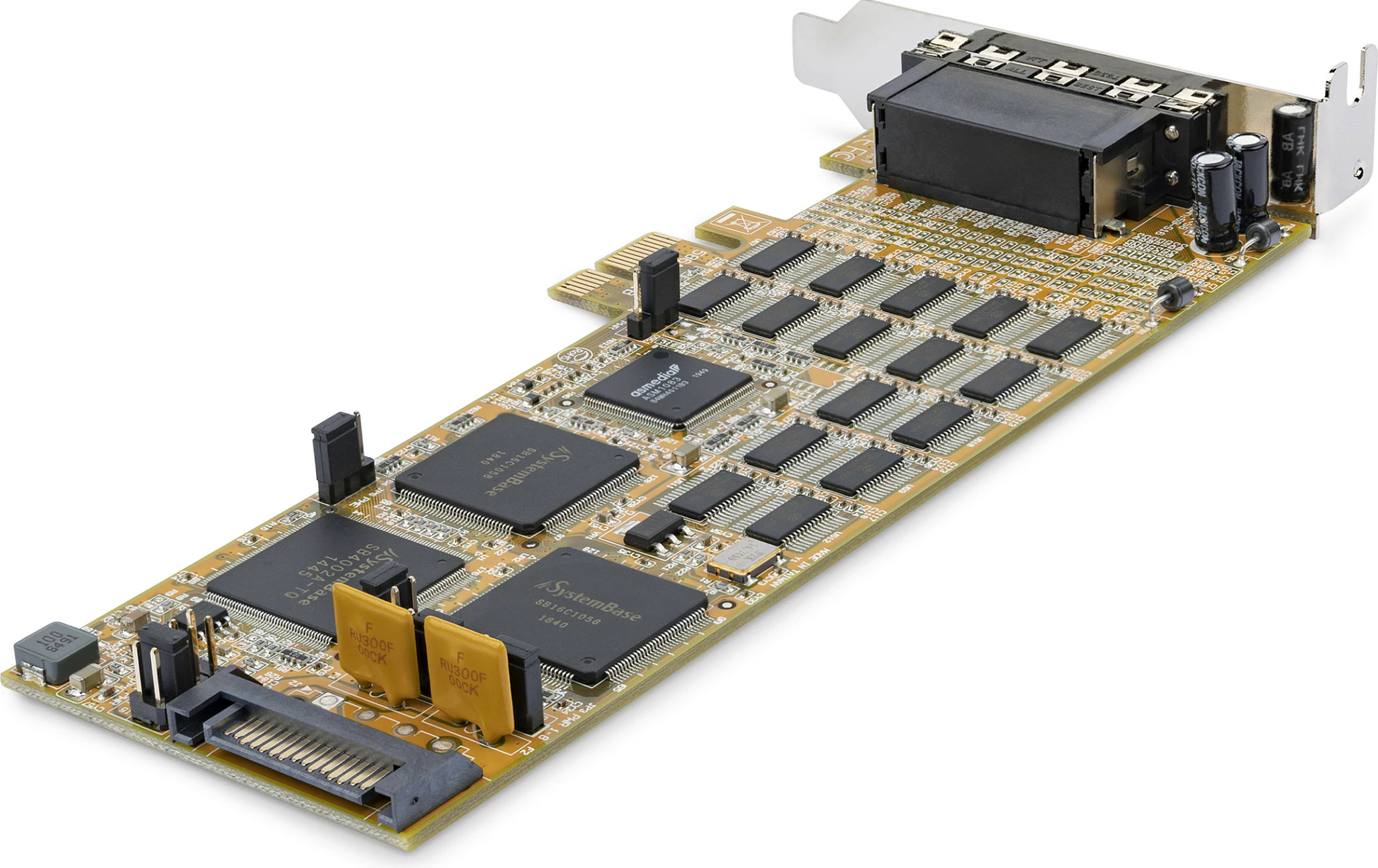 Kartelë seriale PCIe StarTech 16-Port RS232 low-profile, me kabllo DB9, e verdhë