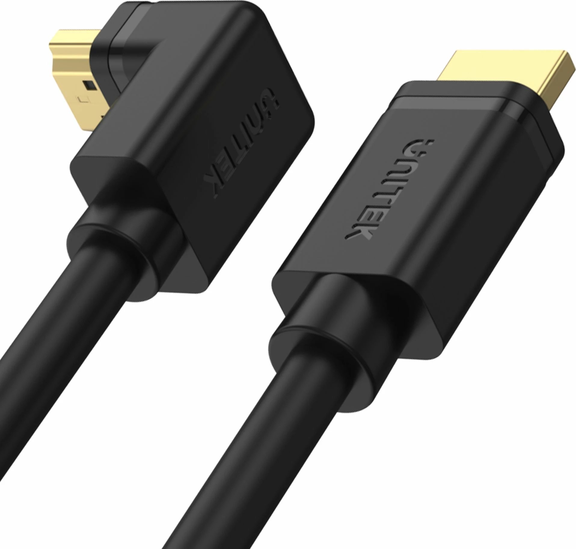 Kabllo HDMI Unitek Y-C1001, 2m, HDMI 2.0, konektor këndor 90°, e zezë