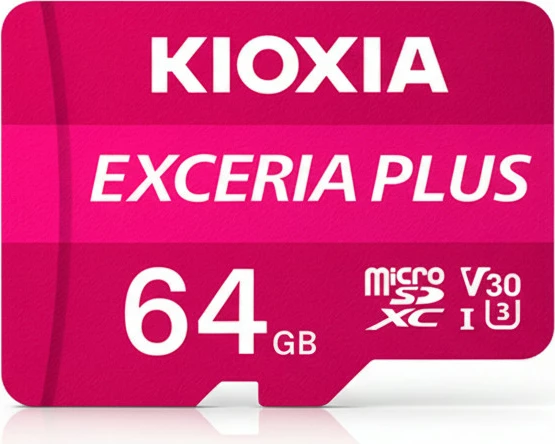 Kartelë memorie microSD KIOXIA Exceria Plus 64GB, microSDXC, UHS-I U3, V30, rozë