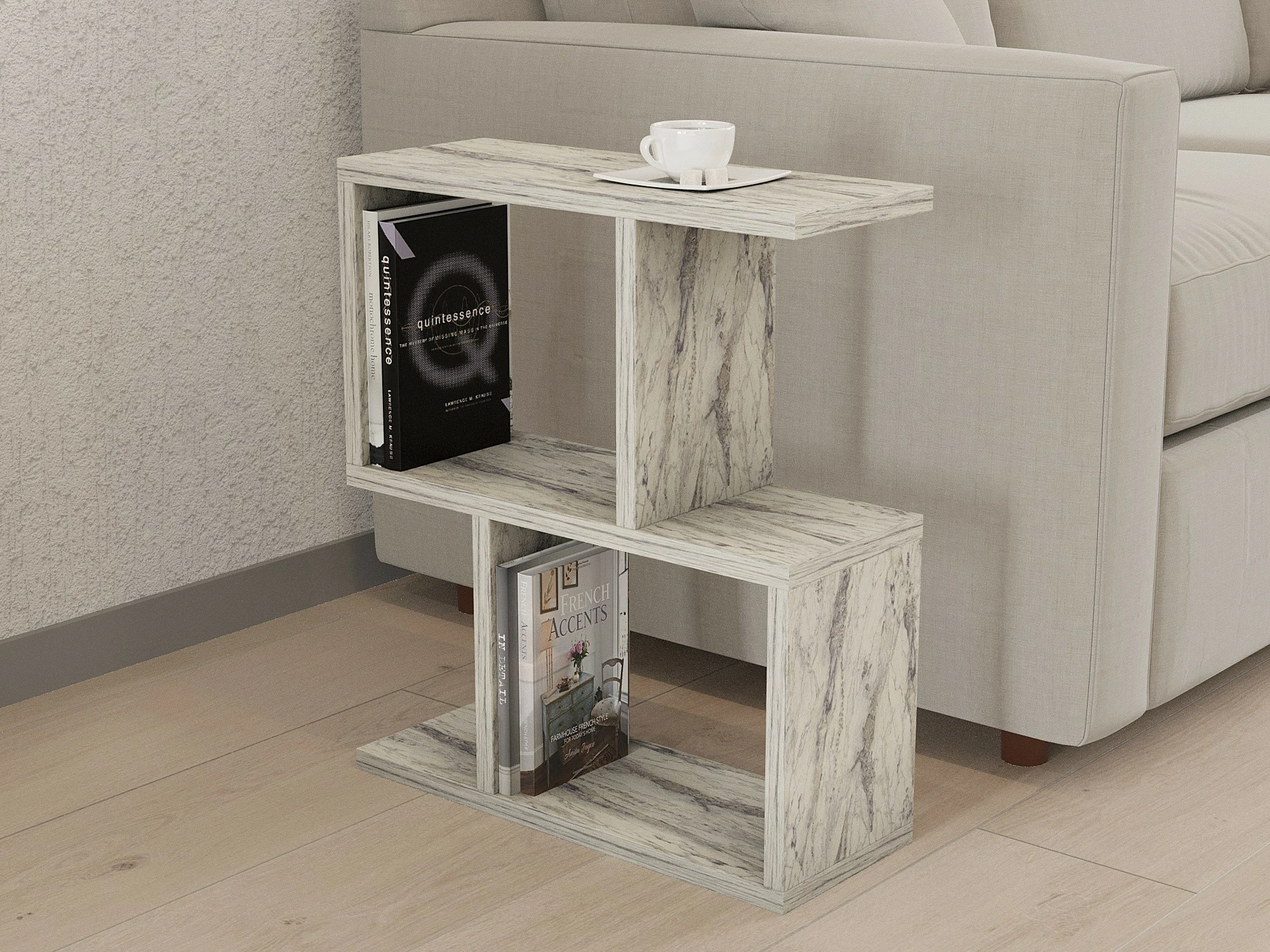 Tavolinë anësore Hanah Home, ngjyrë mermeri Freesia, Zet