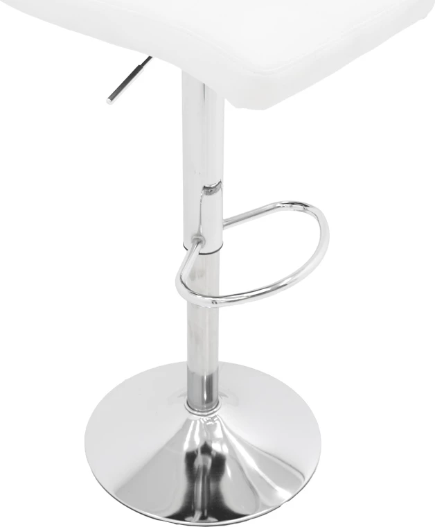 Karrige për bar Remina, e bardhë, lartësi e rregullueshme, bazë kromi, 44x44x112cm