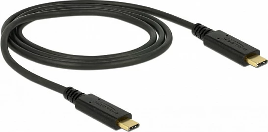 Kabëll USB-C DeLOCK 83661, 1m, USB 3.2 Gen 2, 10 Gbit/s, 3A, i zi