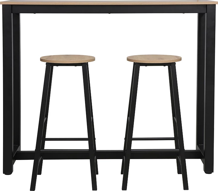 Set tavolinë bar Marle sonoma-black leg 120x40x100cm