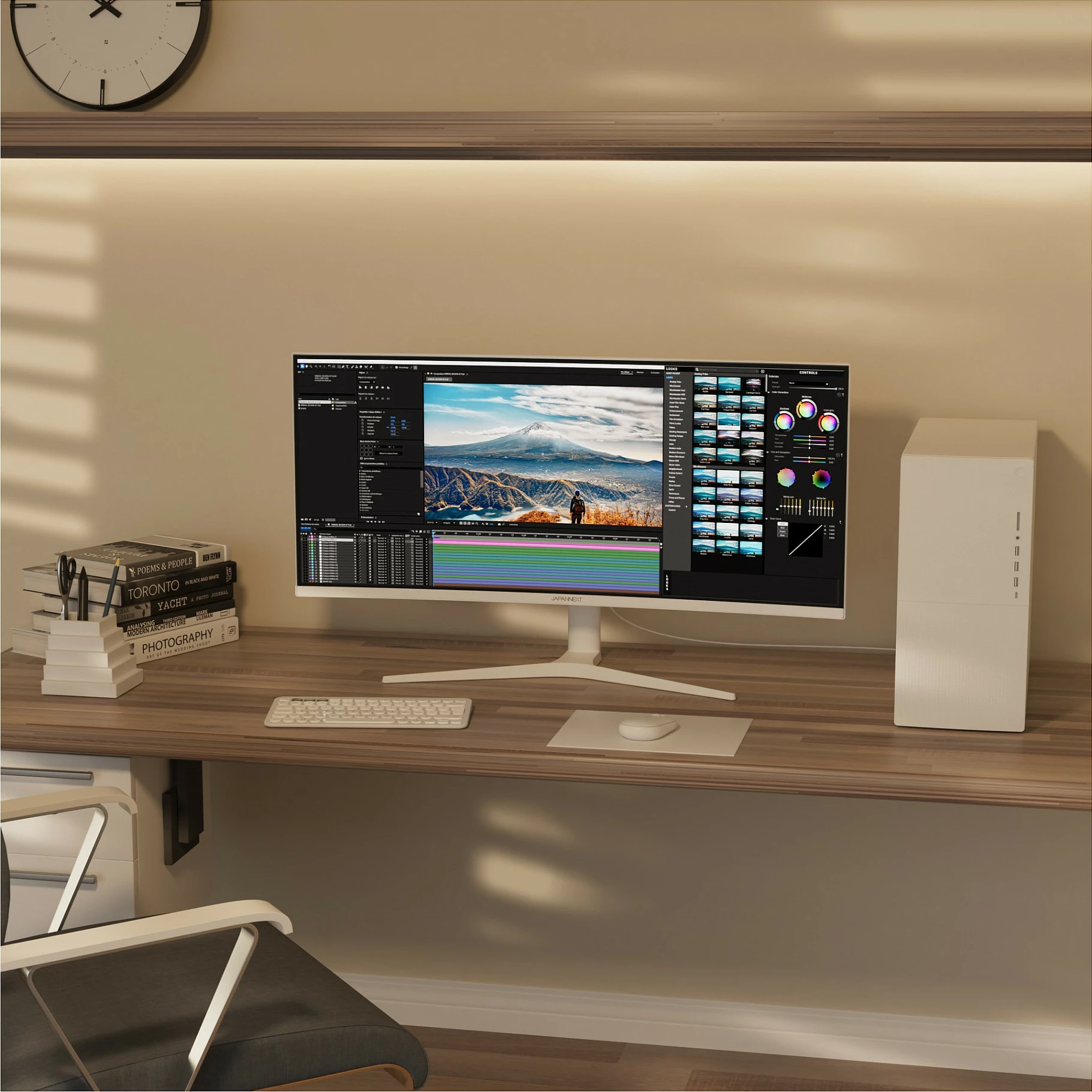 Monitor JAPANNEXT JN-IPS340UWQHD60C-C65W-HS-W, 34", UWQHD 3440x1440, IPS, 60Hz, USB-C 65W, i zi