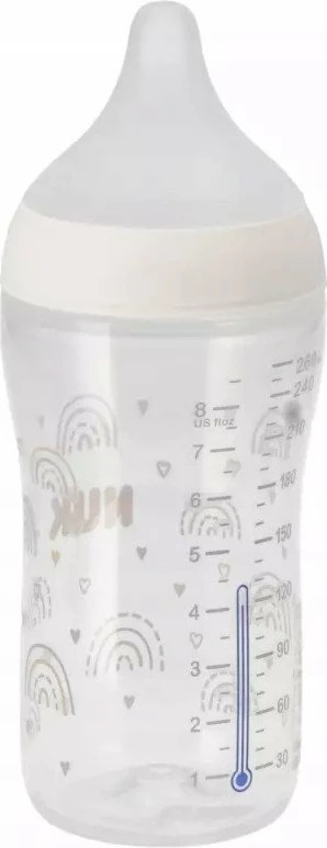 Biberon NUK Perfect Match 10742026 260 ml, thithë silikoni medium, e bardhë