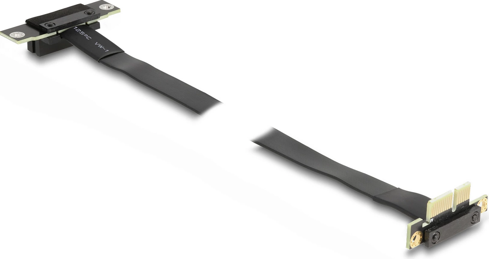 Riser kabllo PCIe x1 DeLOCK, 60 cm, 90° këndore, e zezë