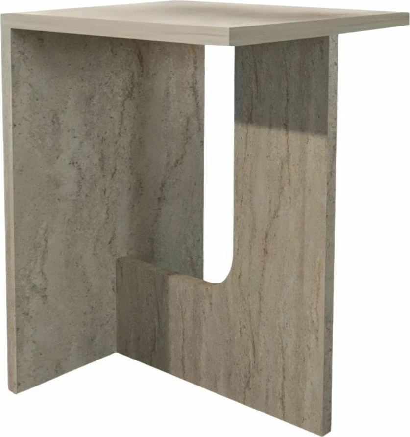 Tavolinë anësore Skye Decor, ngjyrë travertine, Terni