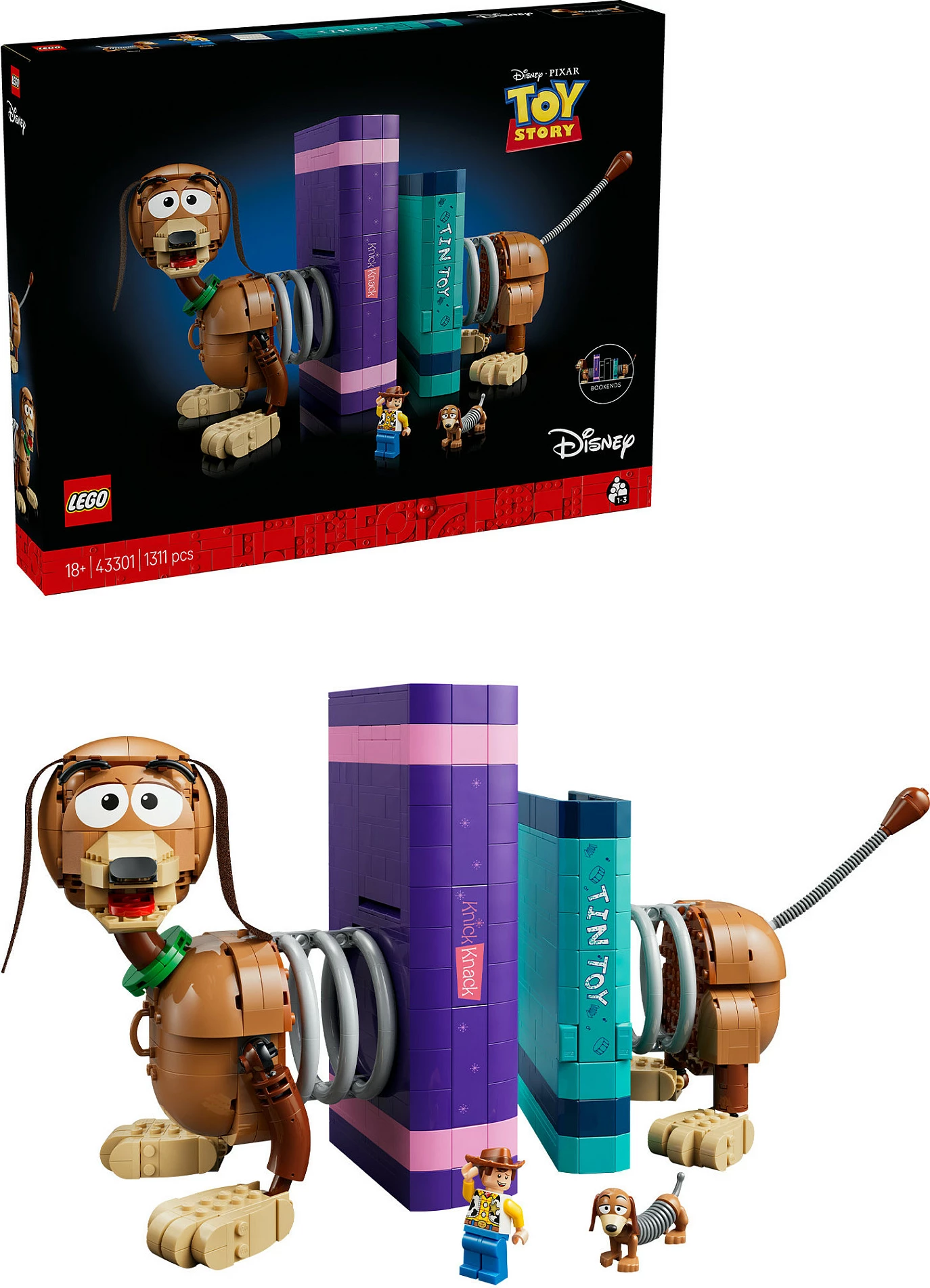 Set ndërtimi LEGO Disney Pixar Toy Story 43301 Slinky Dog Bookends, 1311 pjesë, 18+, shumëngjyrësh
