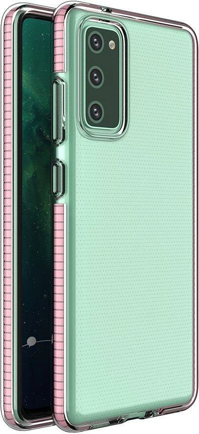 Mbështjellës Hurtel Spring Case për Samsung Galaxy A02s EU, TPU, Transparent me kornizë rozë