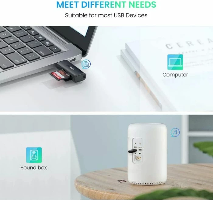 Lexues kartelash UGREEN 60722 SD/microSD USB 3.0 5Gbps, i zi, me kuti