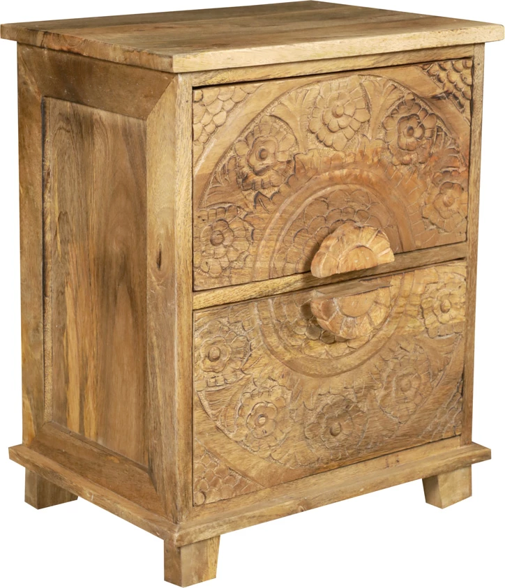 Komodinë Bali, dru mango natyral, 40x32x51cm