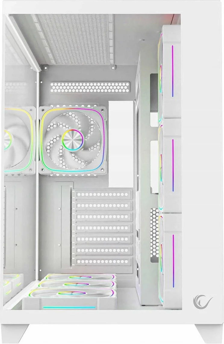 Kasë Rampage SEALITE-WHITE 7x 120mm ARGB PWM, tempered glass, ATX/Micro-ATX/Mini-ITX, e bardhë