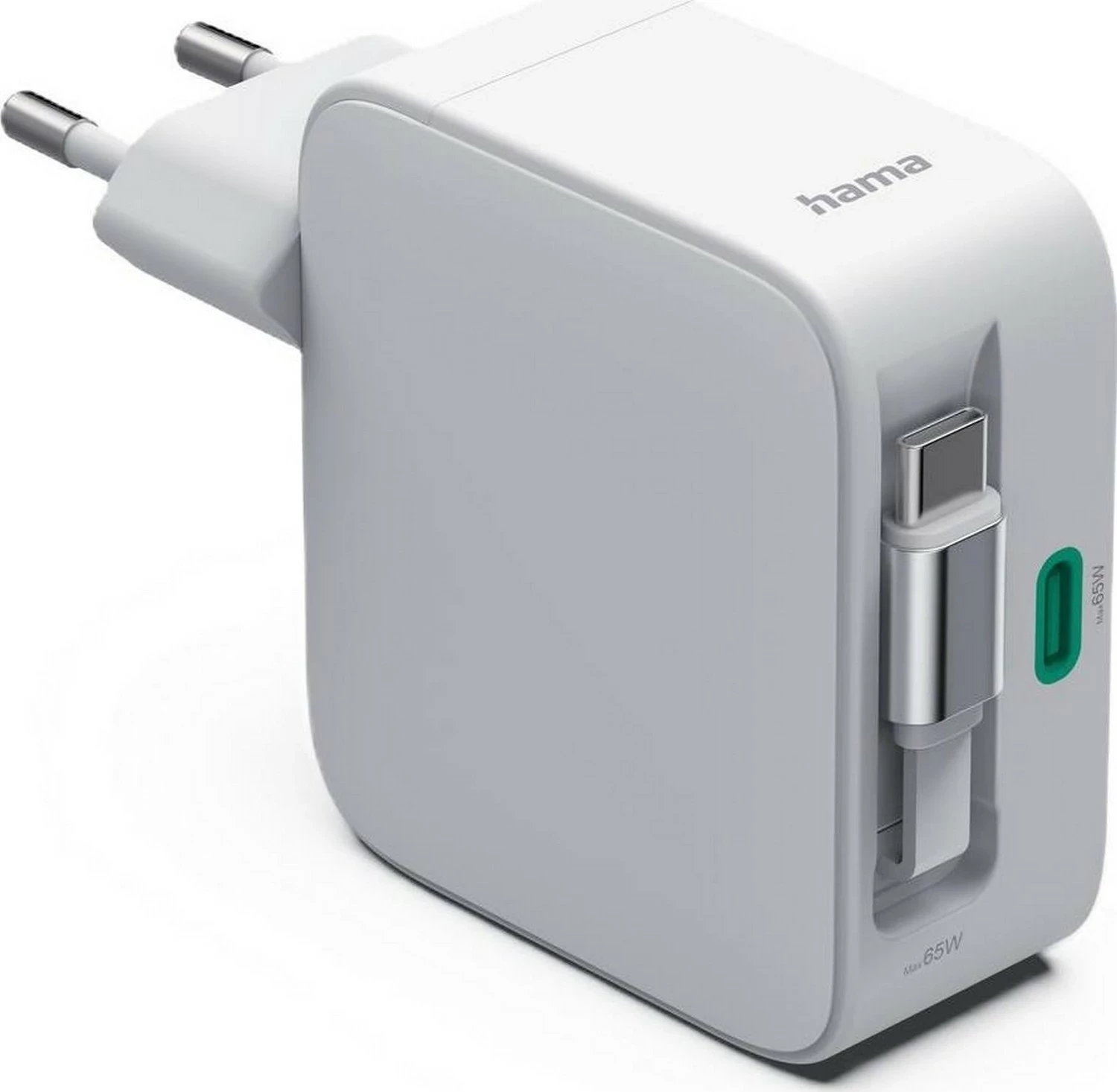 Karikues Hama GaN 65W, 2x USB-C, i bardhë