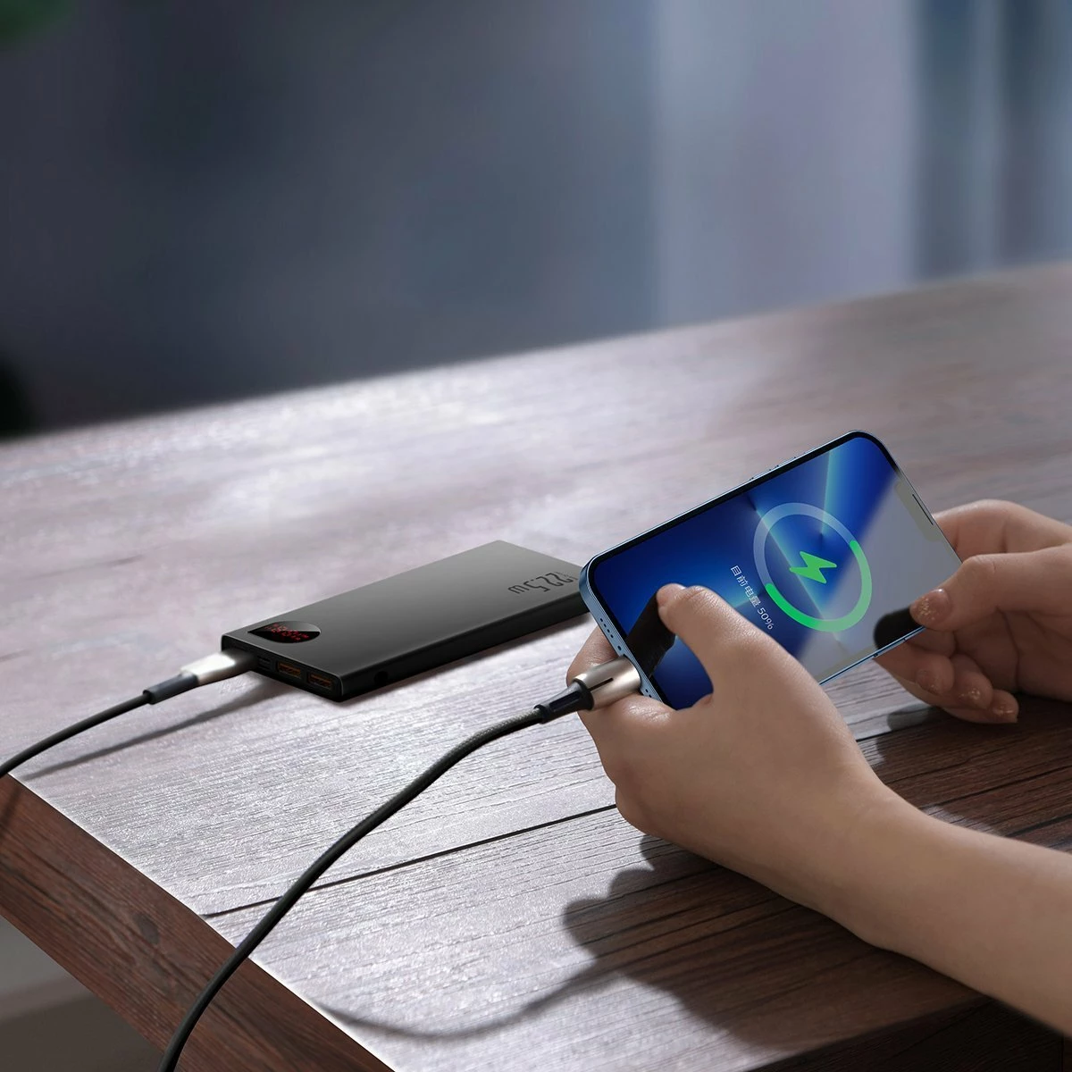Powerbank Baseus Adaman 10000mAh 22.5W me display, 2x USB-A + USB-C, i zi