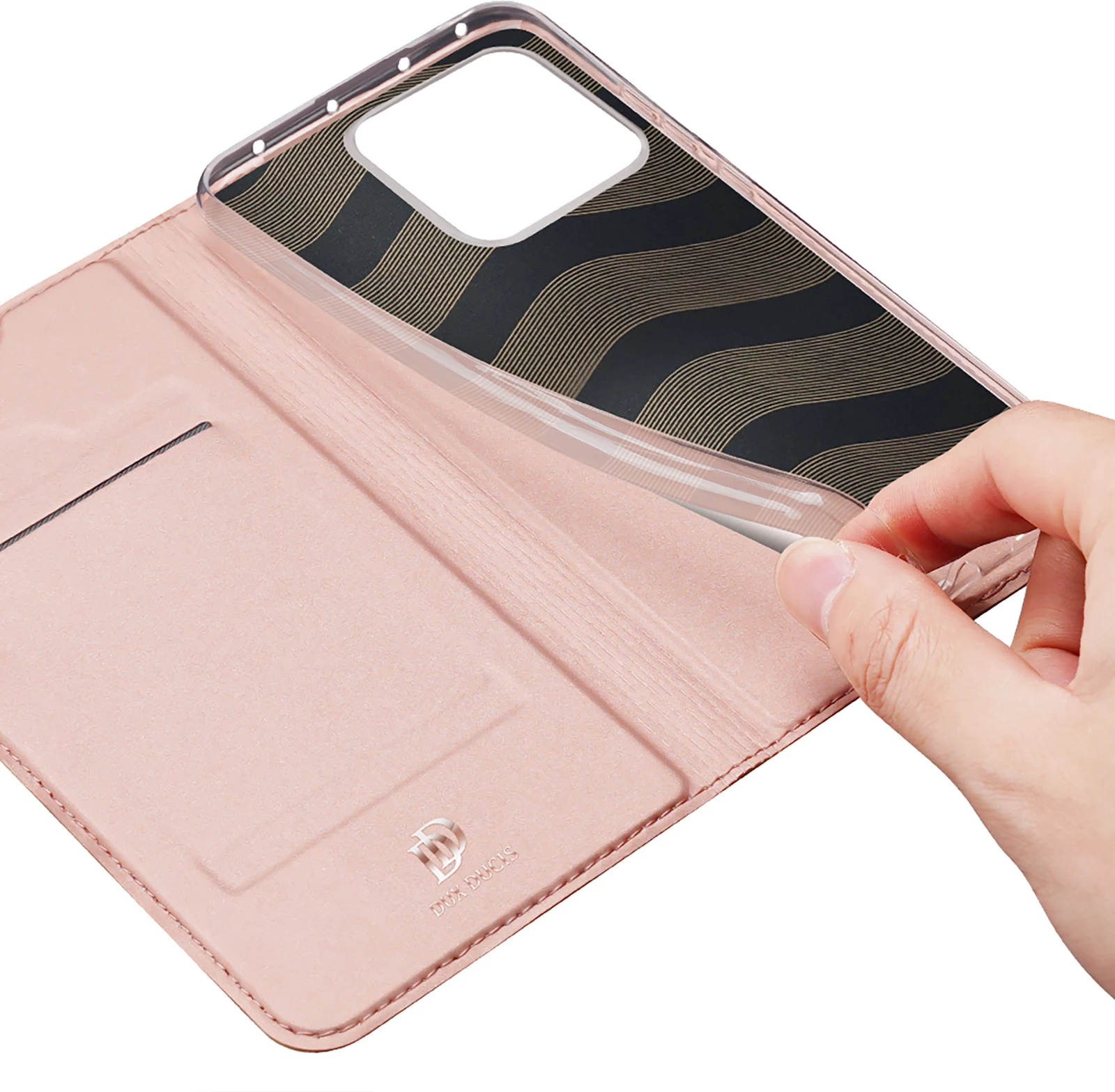 Mbështjellës Dux Ducis Skin Pro për Xiaomi 13 Pro, me kapak, xhep për kartelë, rozë