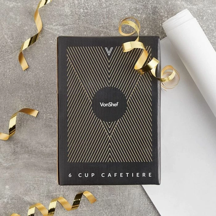 Kafetierë VONSHEF 1000115 650 ml (6 filxhana), inox satin, me lugë 2-në-1