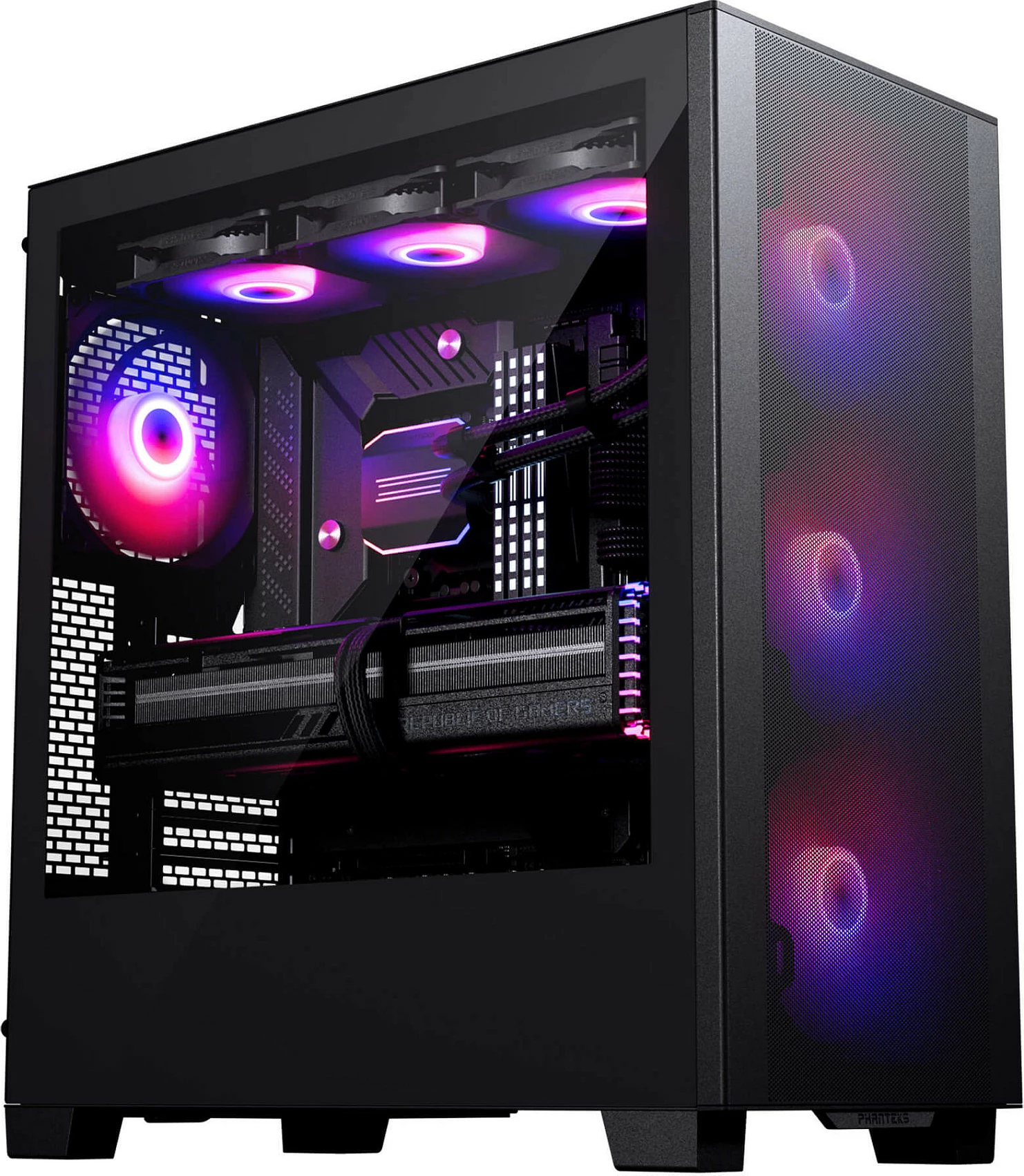 Kasë Phanteks XT Pro Ultra, Midi Tower, ATX/EATX, xham i temperuar, RGB, e zezë