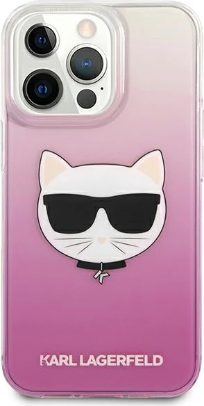 Mbështjellës Karl Lagerfeld KLHCP13XCTRP për iPhone 13 Pro Max, hardcase, rozë