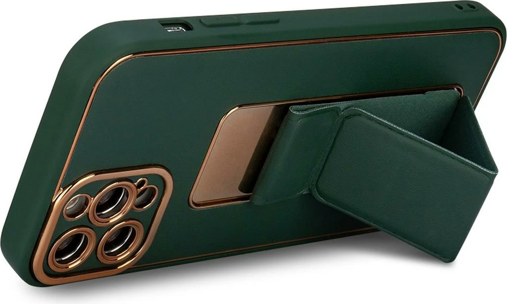 Mbështjellës Hurtel New Kickstand Case për iPhone 13 Pro Max, me mbajtëse, Jeshil