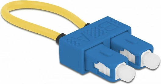 Adapter loopback fibër optike DeLOCK SC/UPC, singlemode, full duplex, blu