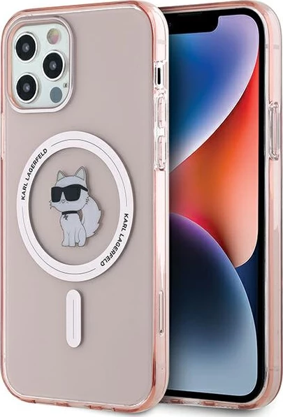 Mbështjellës Karl Lagerfeld IML Choupette MagSafe për iPhone 12/12 Pro, rozë