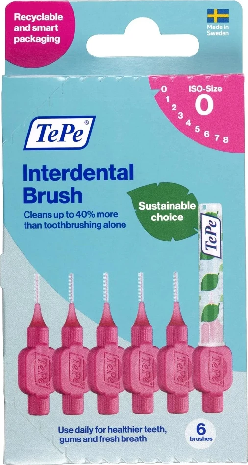 Furça interdentale TePe Original 0.4mm rozë 6 copë