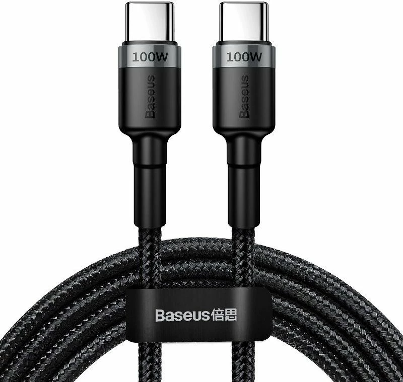 Kabllo USB-C në USB-C Baseus BSU1006GRYBLK 2 m 100W USB 3.0, zezë/gri