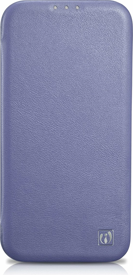 Mbështjellës lëkure iCarer CE Premium Folio për iPhone 14 Plus, MagSafe, Vjollcë e lehtë