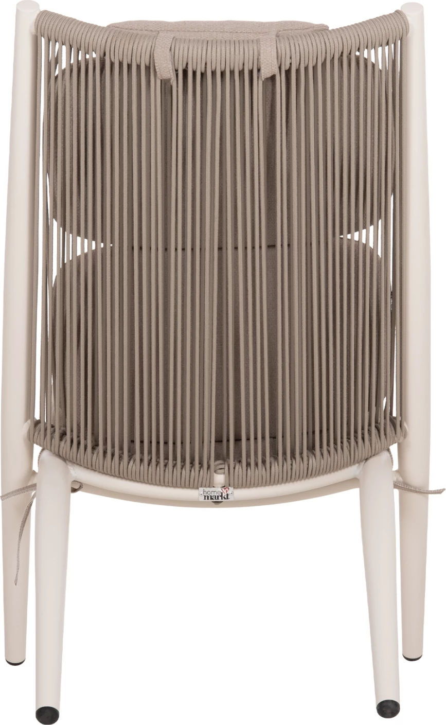 Karrige relaksi për oborr REMUS FH6642.02, alumin i bardhë, litar OLEFIN bezhë, 63x87x94cm