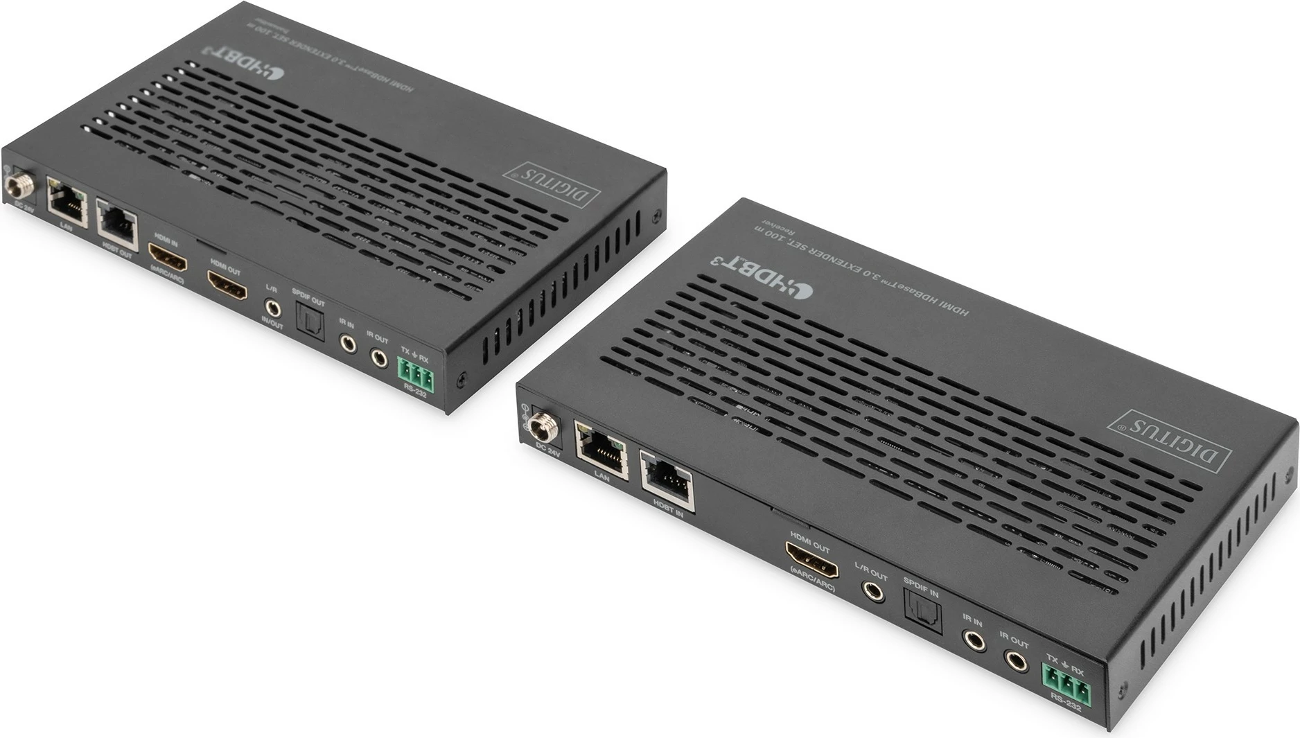 HDMI Extender Digitus HDBaseT 3.0 Set, transmetues & pranues, 100m, Cat6a, e zezë