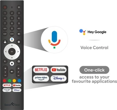 Televizor SmartTech 32" HD Google TV 32HG01V, 8GB, D-LED, gri