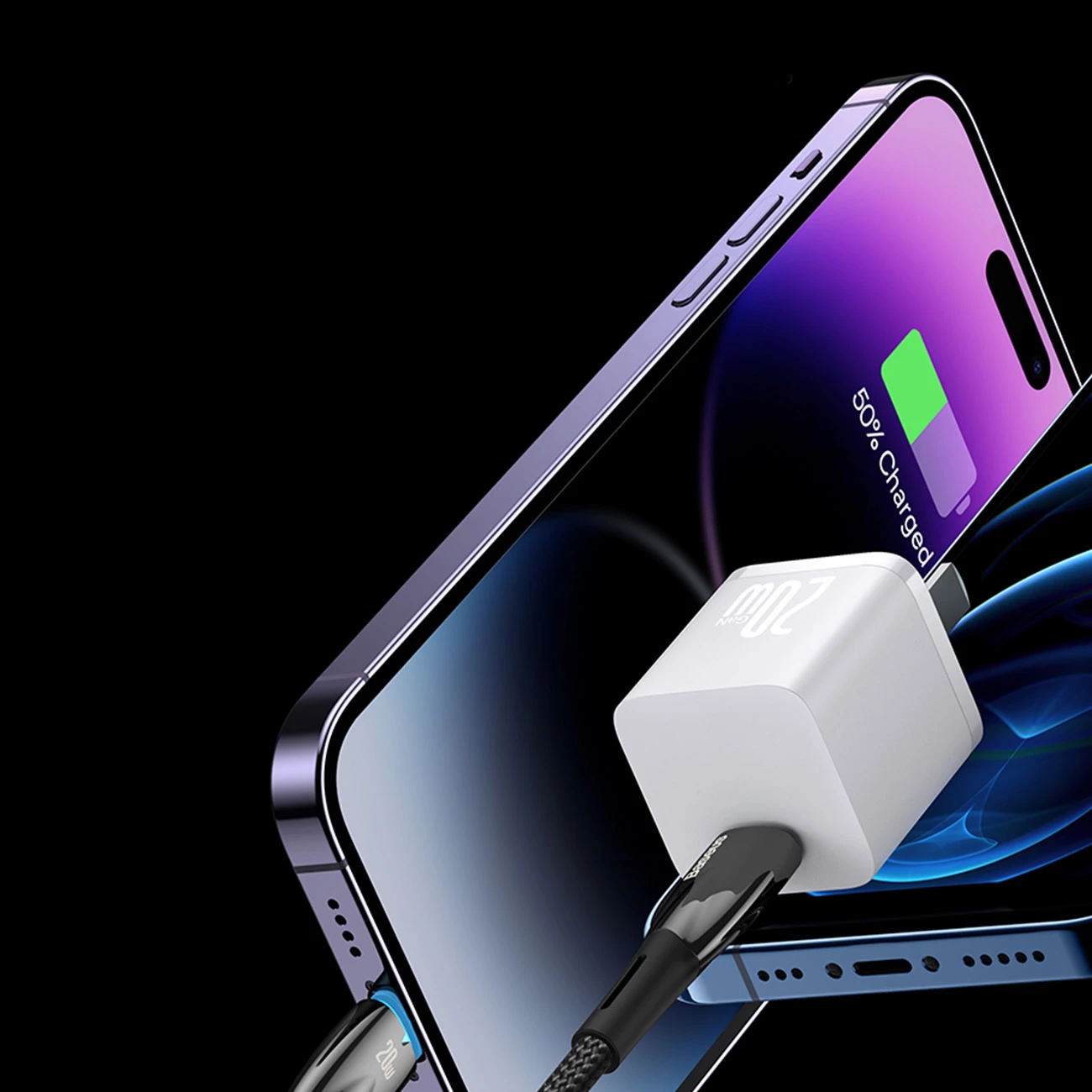 Kabllo USB-C Baseus CADH000802, 2m, 100W, 5A, e bardhë
