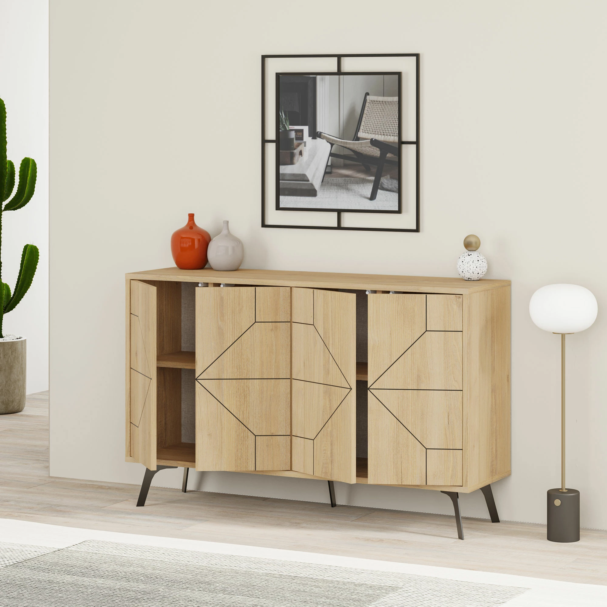 Konsol Skye Decor, ngjyrë lisi, Dune