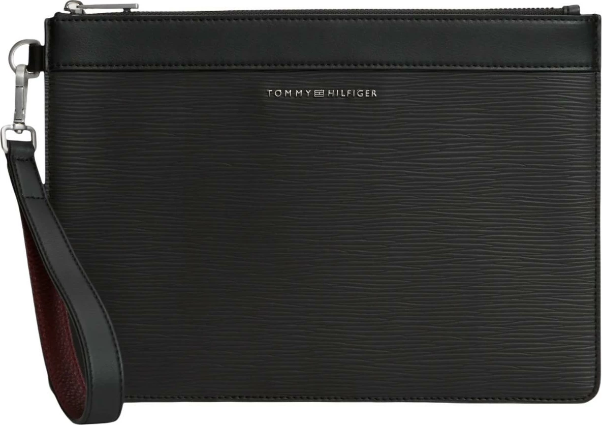 Çantë pouch Tommy Hilfiger TH Business Saffiano AM0AM14823 për meshkuj, e zezë