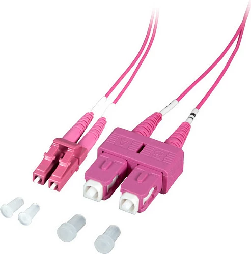 Kabllo fibrë optike EFB Elektronik O0323.1-1.2, OM4 multimode, 1m, 2x SC në 2x LC, vjollcë